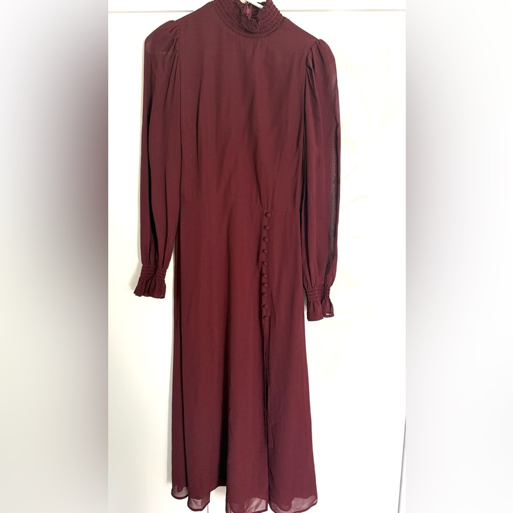 Reformation Deep Red Long Sleeve Dress